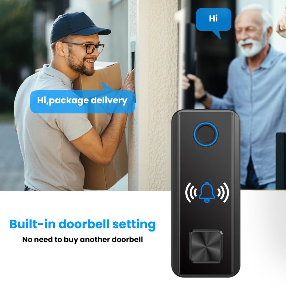 Smart Door Lock, Fingerprint Door Lock, Bluetooth Door Lock, Electronic Deadbolt with Touchscreen Keypad, IP65 Weatherproof, APP - Image 4