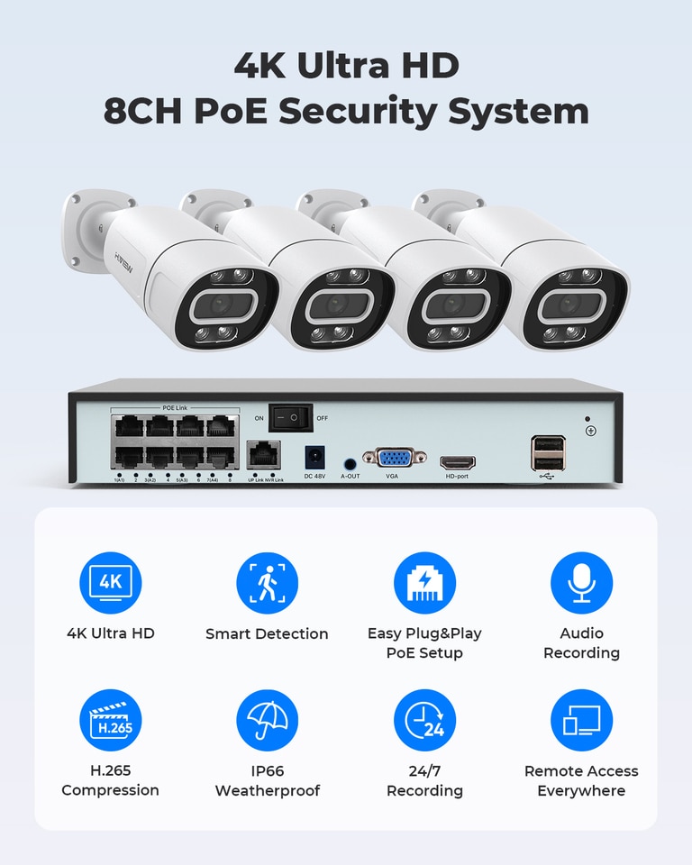 Home Video Surveillance Kit - 8CH 4K 5MP 8MP - Image 8