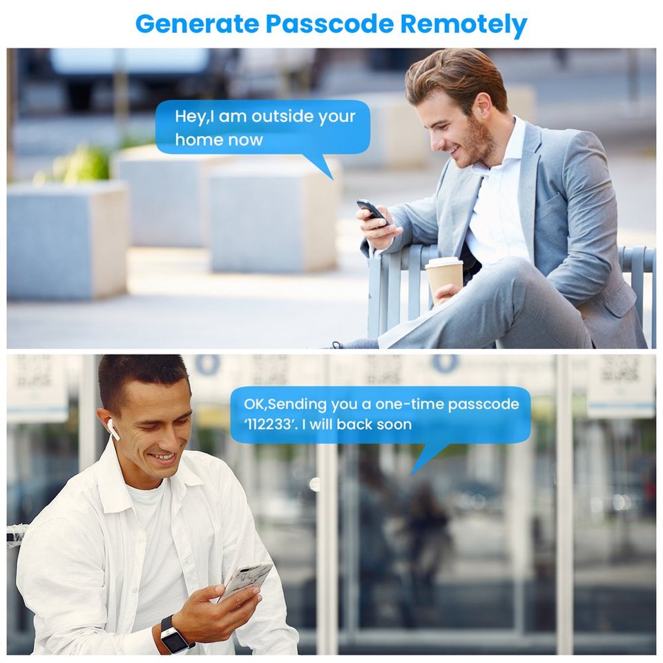 Smart Door Lock, Fingerprint Door Lock, Bluetooth Door Lock, Electronic Deadbolt with Touchscreen Keypad, IP65 Weatherproof, APP - Image 3