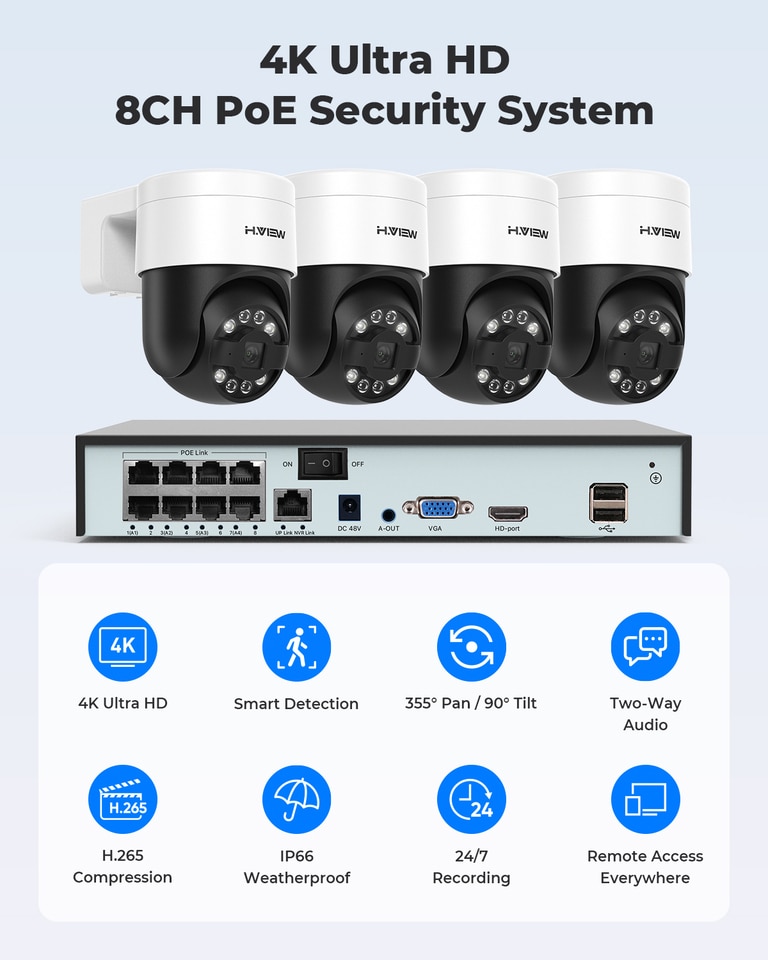 PTZ Cameras Home Video Surveillance Kit - Image 7