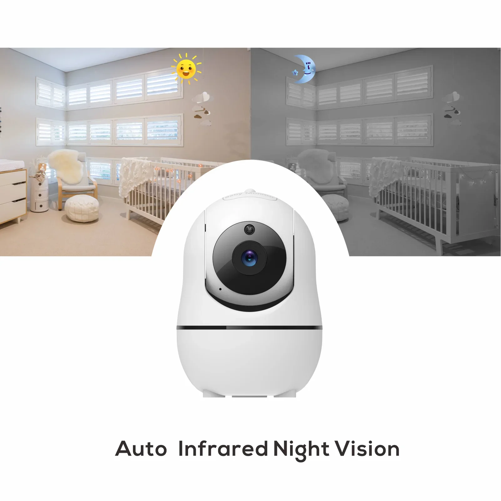 New 5 inch Video Baby Monitor with Camera and Audio, 4X Zoom, 22Hrs Battery, 1000ft Range 2-Way Audio Temperature Sensor Lullaby - Image 6