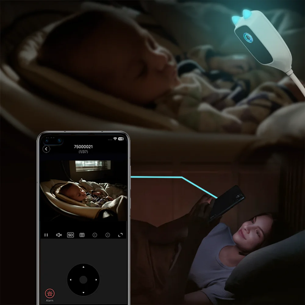 WiFi indoor high-definition crying detection baby monitor full-color night vision - Image 4