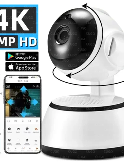 Wifi Surveillance Camera 8MP Wireless Security Baby Pet Monitor AI Human Tracking HD Full Color Night Vision Indoor Video Camera
