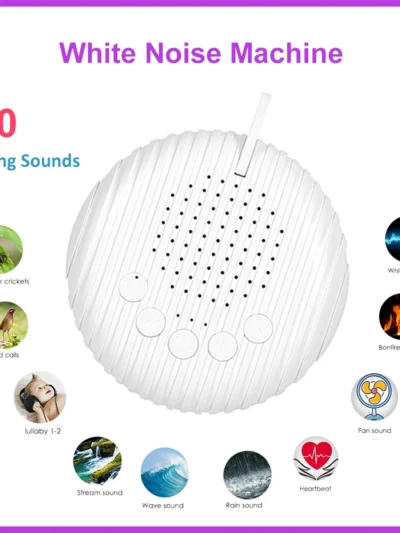 White Noise Sound Machine Portable Baby Sleep Machine 10 Soothing Sounds Volume Adjustable Built-in Rechargeable Battery USB