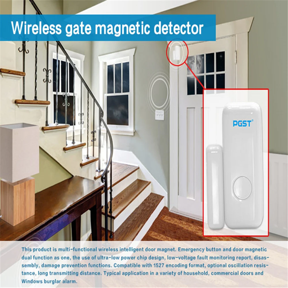 PGST Window Door Sensor for 433MHz Alarm System PG103 Wireless Home Alarm App Notification Alerts - Image 2