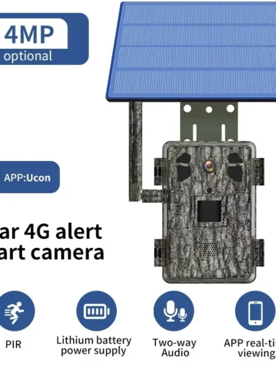 H6 4G LTE Wildlife Solar Hunting Camera APP Wireless Infrared Night Vision Monocular PIR Detection 2.5K 14MP with Solar Panel