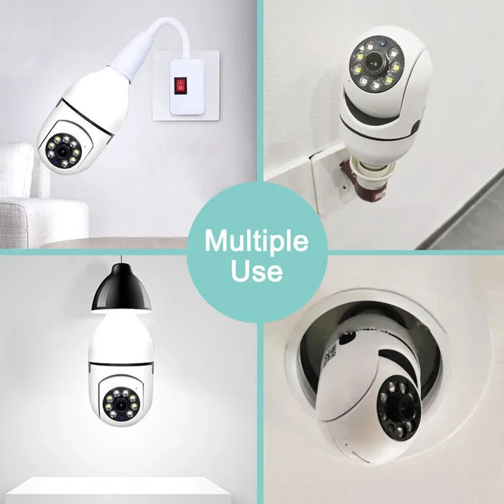 8MP E27 Bulb Surveillance Camera Wifi IP PTZ CCTV Camera 10X Zoom Color Night Vision Human Tracking Security Baby Monitor Cam - Image 5