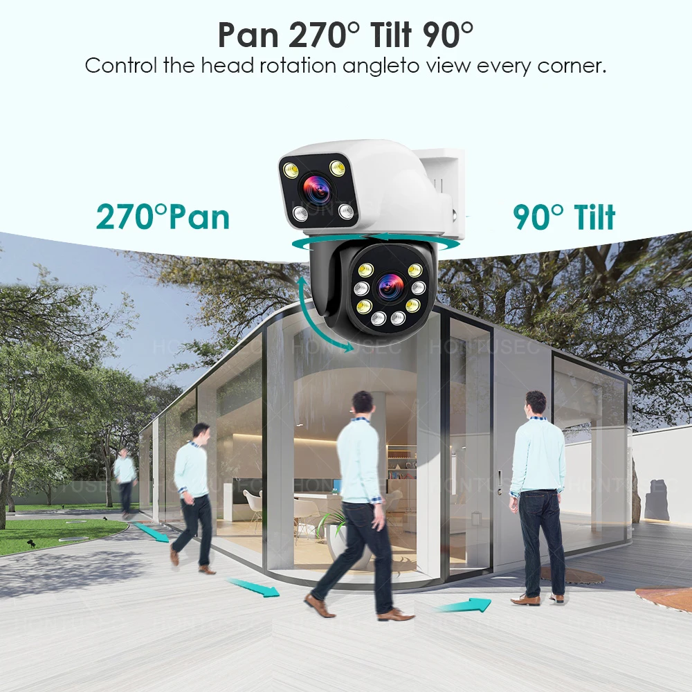 390EYES APP 4K 8MP Dual Lens Dual Screen WIFI PTZ 4MP Wireless Security Camera Outdoor IP66 Auto Tracking Surveillance Cameras - Image 3