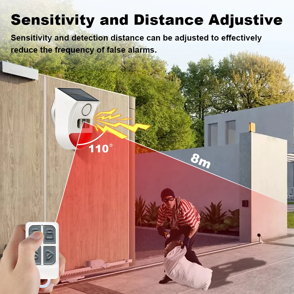 Solar PIR Sensor Alarm With Tuya APP WiFi Outdoor Wireless Siren Waterproof Burglar Security Strobe Siren App Remote Control - Image 3
