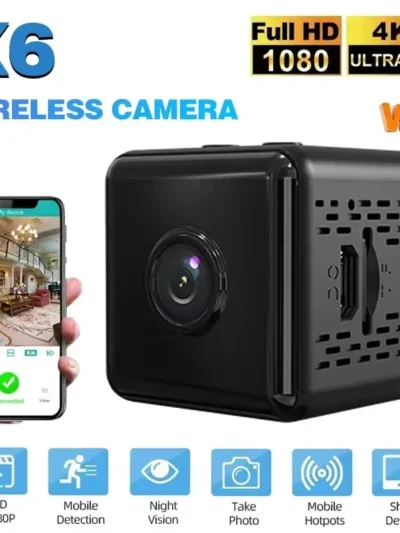 X6 Mini IP Camera WiFi Sports Camera HD 1080P Wireless Security Surveillance Built-in Battery Night Vision Smart Home Micro Cam