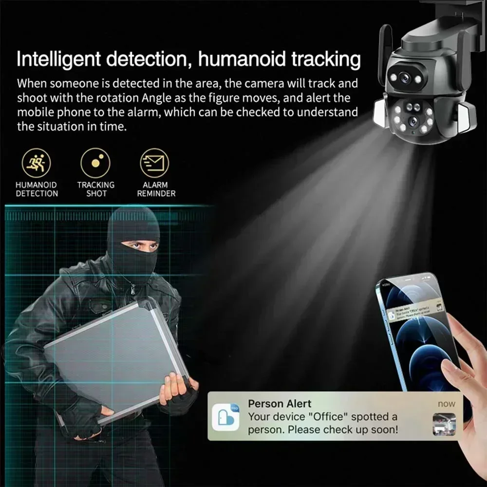 ANSVICAM 4K 8MP WIFI Security Camera with TUYA APP, Dual Screen, AI Auto - Tracking Smart Life for CCTV Video Camera - Image 2
