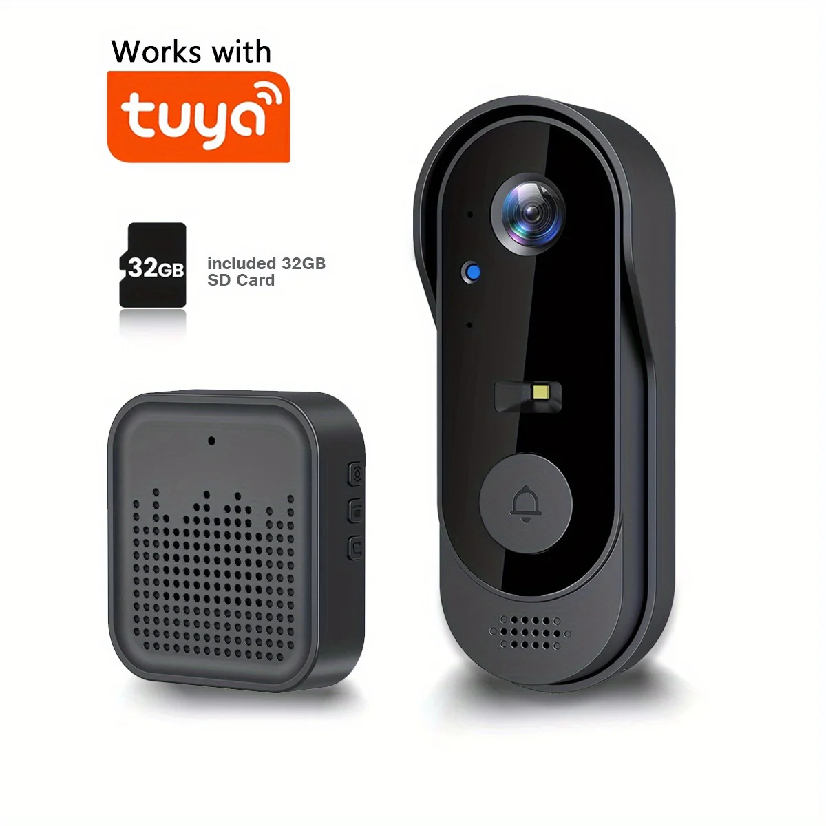 Tuya WiFi Home Smart Video doorbell Outdoor bidirectional HD door eye camera 1080P support SD card cloud storage waterproof - Image 8