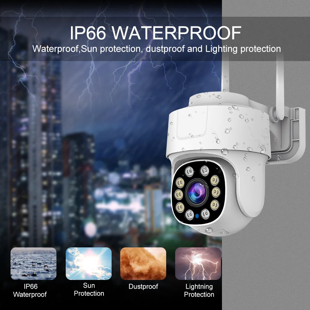 Tuya Smart Wifi PTZ Camera Outdoor Waterproof Security Camera Full Color Night Vision Audio Surveillance Human Motion Detection - Image 6