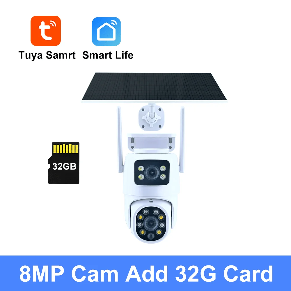 Tuya Solar WiFi Outdoor Waterproof Cam PIR Auto Tracking 4K 8MP Dual Len PTZ Smart Camera Security Network Monitor Cam - Image 10