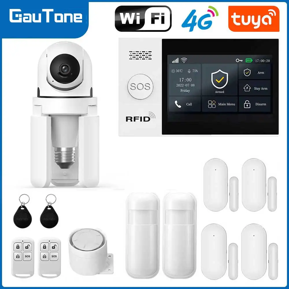 GauTone TUYA WiFi 4G GSM Alarm System for Home Smart Life Security with PIR Wireless Solar Siren Support Tuya Remote Control - Image 18