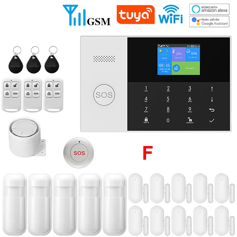 WIFI GSM Alarm System Tuya Smart Life APP Home Smart Security Protection Wireless Security Alarm House System with ALexa - Image 7