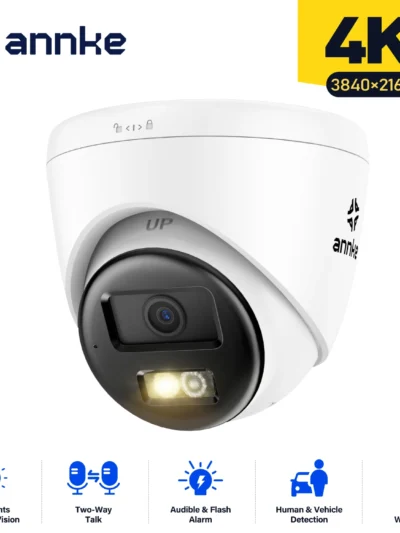 Annke 8MP HD IP Security Camera Poe 4K Dual Light Audio Fixed Camera Human Vehicle Detection 256G SD Storage ONVIF IP67