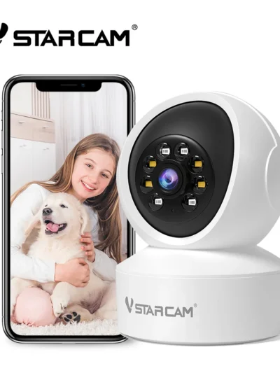 Vstarcam Indoor Security Camera for Home 360° Coverage Color Night Vision 2-Way Audio Motion Detection Customize Zone