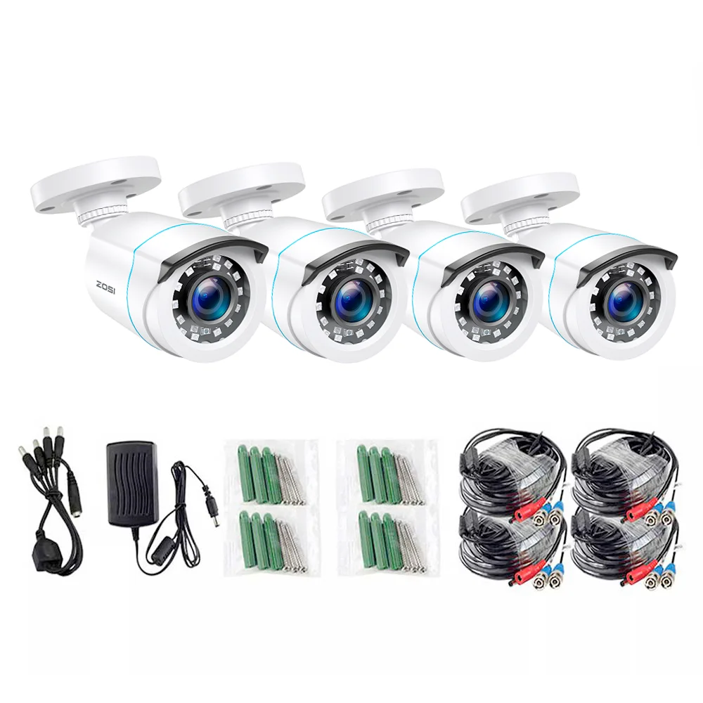 ZOSI 1080P 4 Pack HD TVI Security Cameras Outdoor Indoor Weatherproof Bullet Surveillance Camera for Analog CCTV DVR System - Image 8