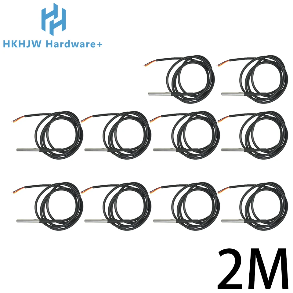1/10PCS DS18B20 Waterproof Thread Temperature Probe Temperature Sensor Stainless Steel Package 1/2/3/5/10Meter For Arduino - Image 8