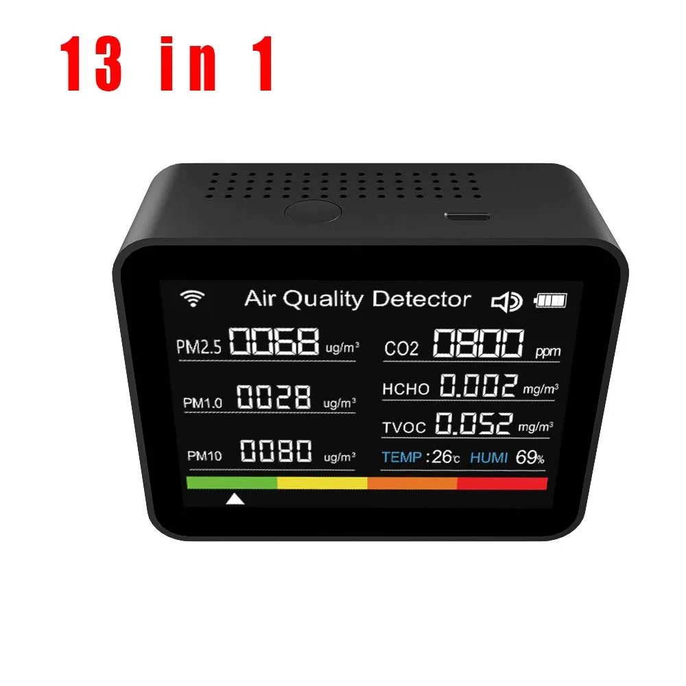 9 in 1/13 in 1/14 in 1 Tuya WIFI Air Quality Monitor CO Detector Real Time Monitoring Home Air Test Kits APP Control CO2 Meter - Image 7