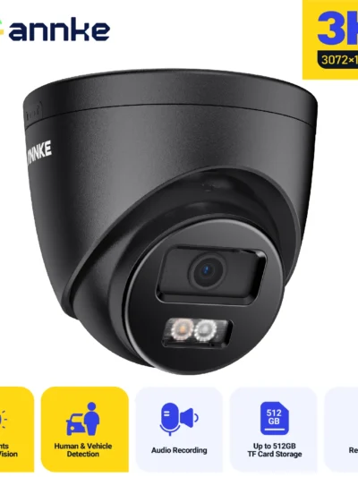 Annke AC500 3K IR Ultra HD IP PoE Camera Dual Light Outdoor PoE Security Camera Human Vehicle Detection Built-in Microphone
