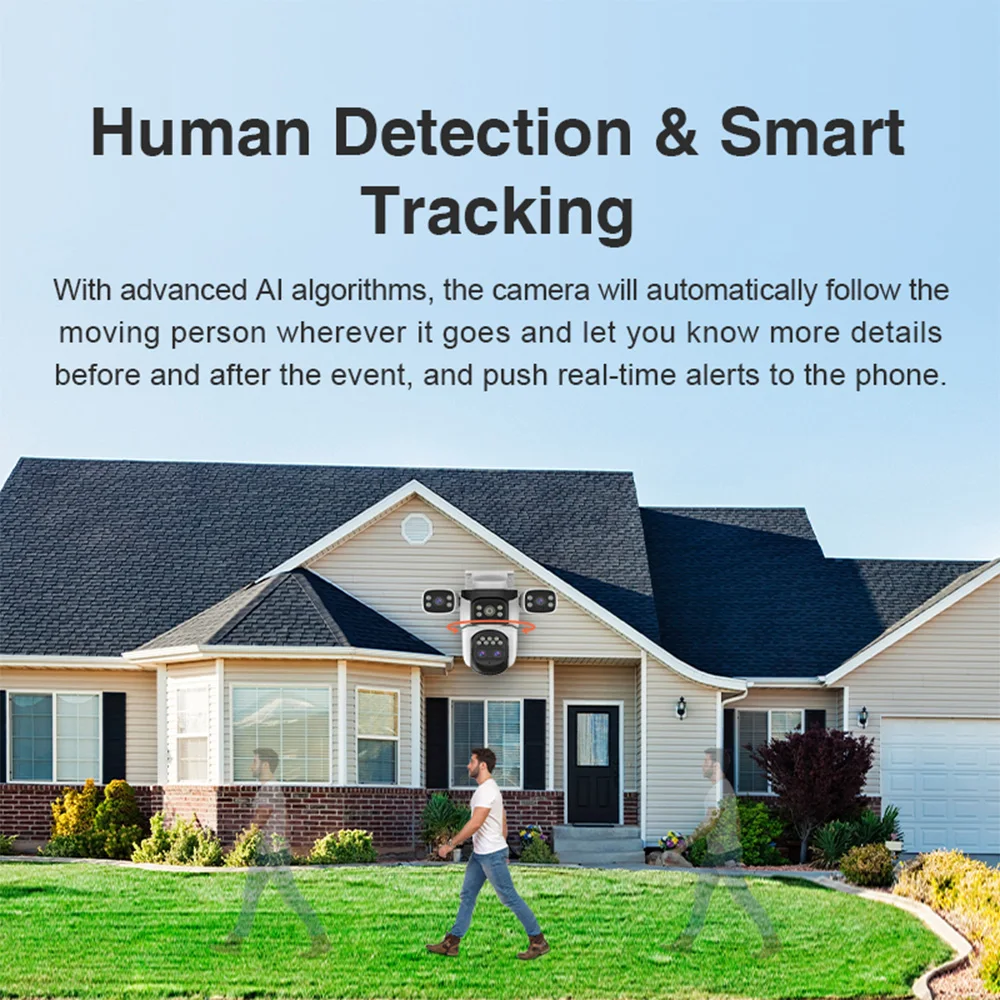 Vstarcam 4K 8MP IP Camera Four Lens Security Outdoor WIFI Smart Tracking Cam Video Surveillance 10X Zoom IP66 Waterproof Camera - Image 4