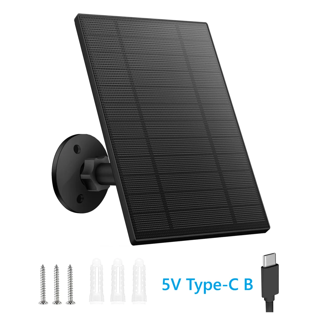 10W 5V Solar Battery Charger For Security Camera Portable Solar Power Panel With Micro USB Type-C Output Solar Panel Charger Kit - Image 10
