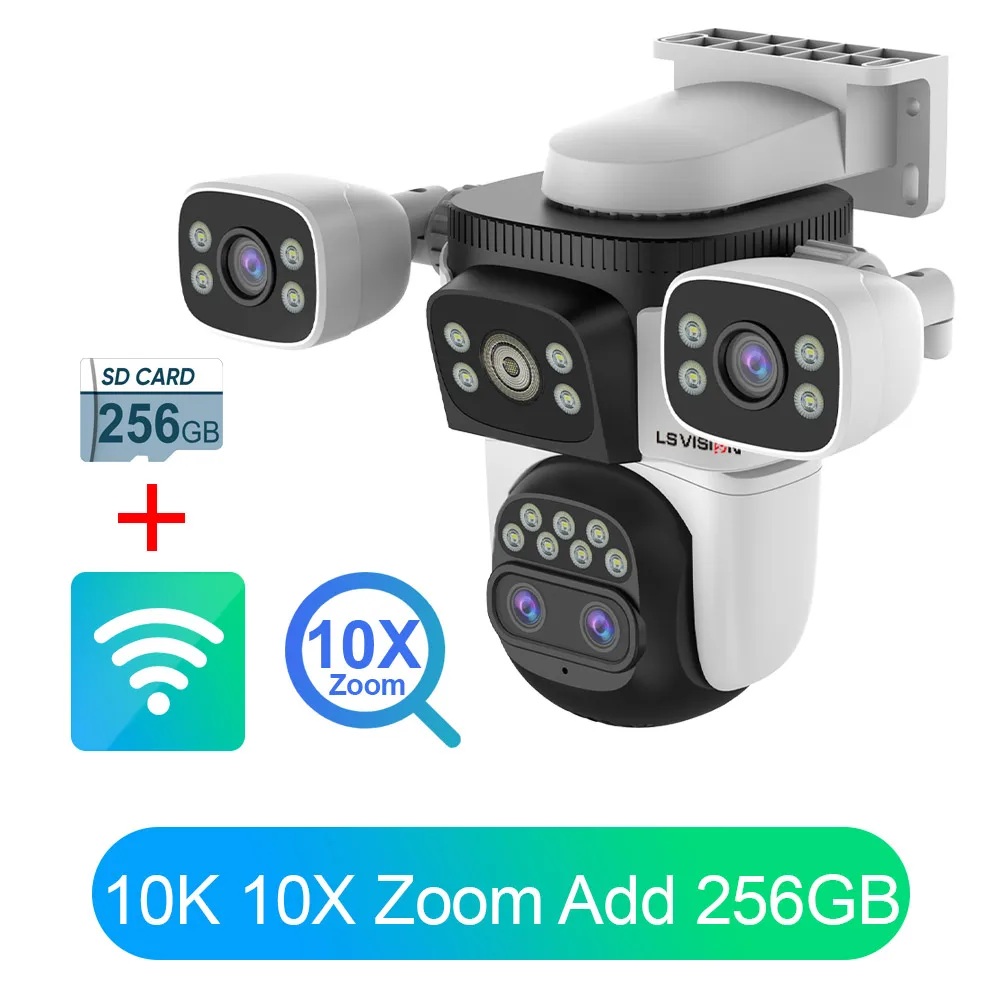 LS VISION 3 Screens 20MP Home Surveillance Camera Outdoor Wifi IP PTZ 10X Zoom Auto Tracking Security CCTV System IP66 - Image 11