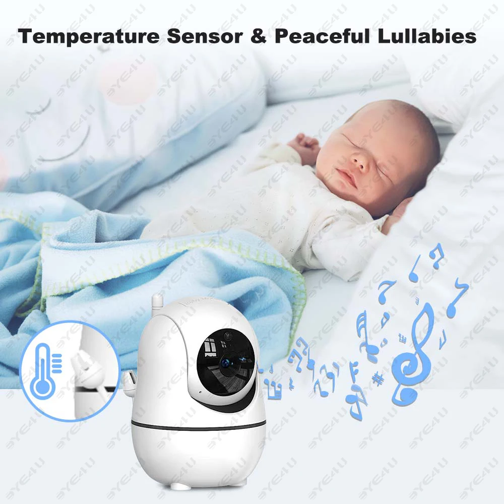 5 Inch Video Baby Monitor With Camera PTZ Zoom Babyphone Cam Security Protection Surveillance Cameras Temperature Sensor Lullaby - Image 5