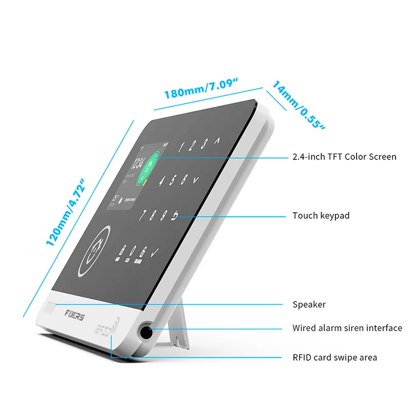 FUERS Alarm System for Home WIFI GSM Security Alarm Host Ant-theft with Door Motion Sensor Tuya Smart App control work Alexa - Image 6