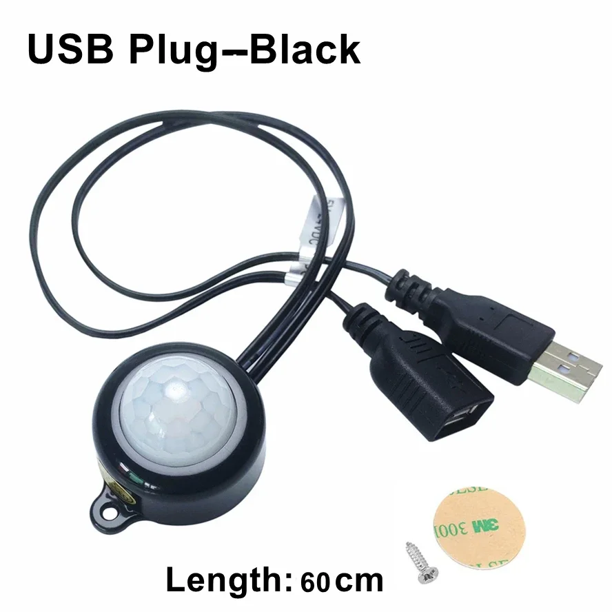 USB/DC Plug Adjustable PIR Infrared Human Motion Sensor Switch DC5V 12V 24V Smart Switch for LED Light Strip Night Lamp Bulb - Image 10