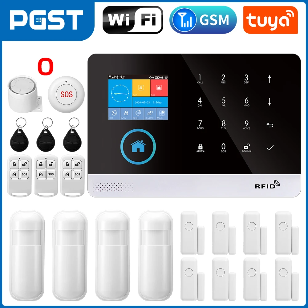PGST 103 2.4 inch Screen 4G 2G WIFI GSM Home Bulgar Security System for Home 433MHz APP Control RFID Card with PIR Motion - Image 11