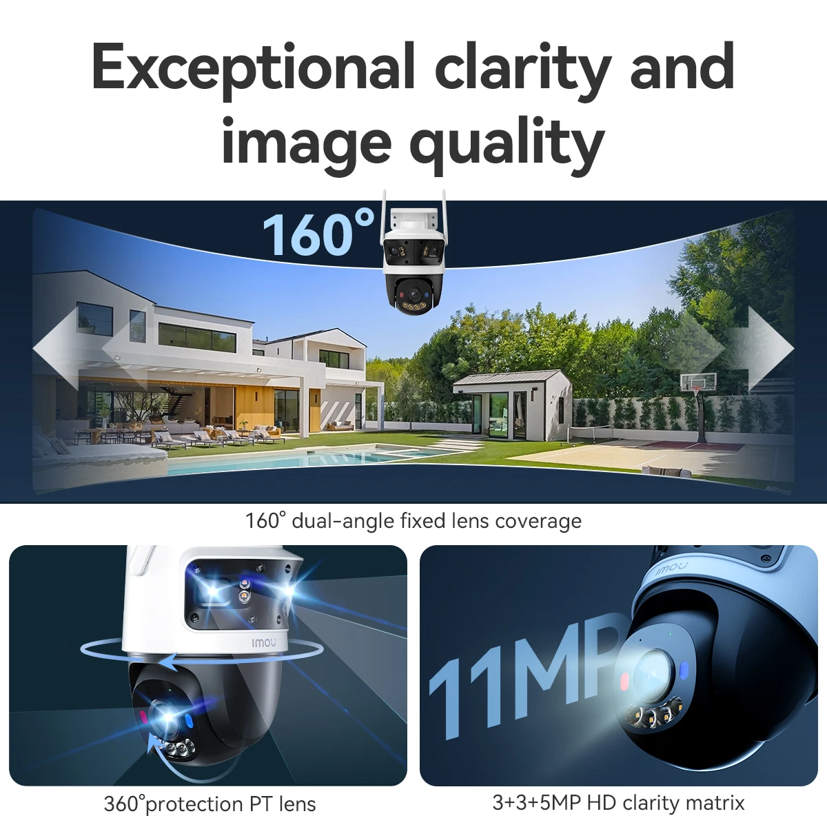 IMOU 11MP Multi Lens WiFi Security Cameras Outdoor PTZ Video Cam Auto Tracking AI Human/Vehicle Detection Colorful Night Vision - Image 2