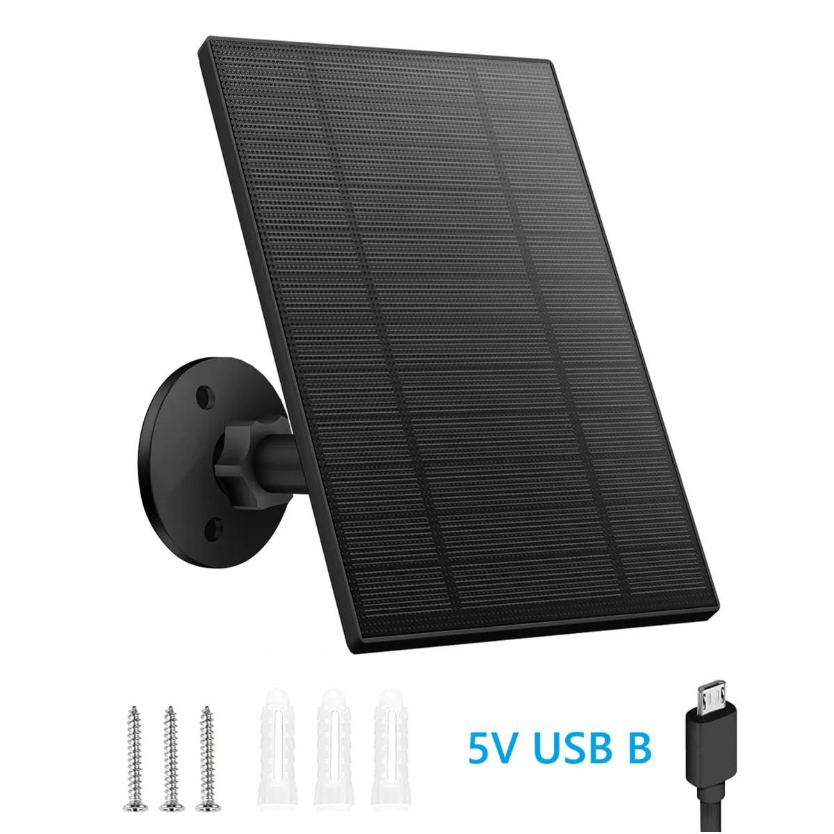 10W 5V Solar Battery Charger For Security Camera Portable Solar Power Panel With Micro USB Type-C Output Solar Panel Charger Kit - Image 8
