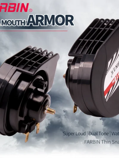 FARBIN Car Horn 12V Waterproof Snail Horns Loud Dual Tone Air Electric Horn With Relay Harness Kit Alarm Signal Car Accessory