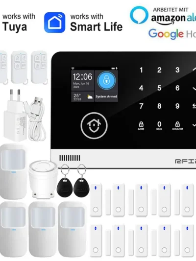 Tuya Smart WiFi GSM Home Security Alarm System - Touch Keyboard RFID APP Control Wireless Anti-Theft with Volume Adjustable