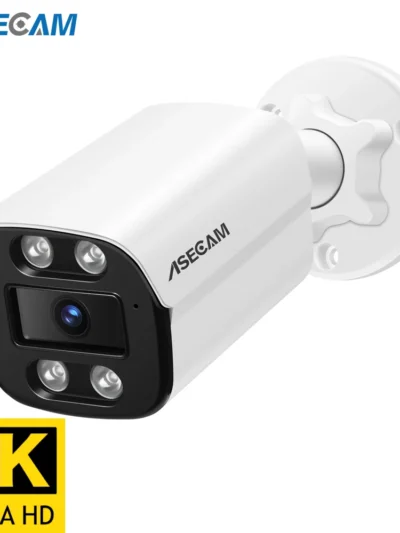 New 4K 8MP IP Camera Audio Outdoor POE H.265 Onvif Metal Bullet Home Color Night Vision Surveillance Camera