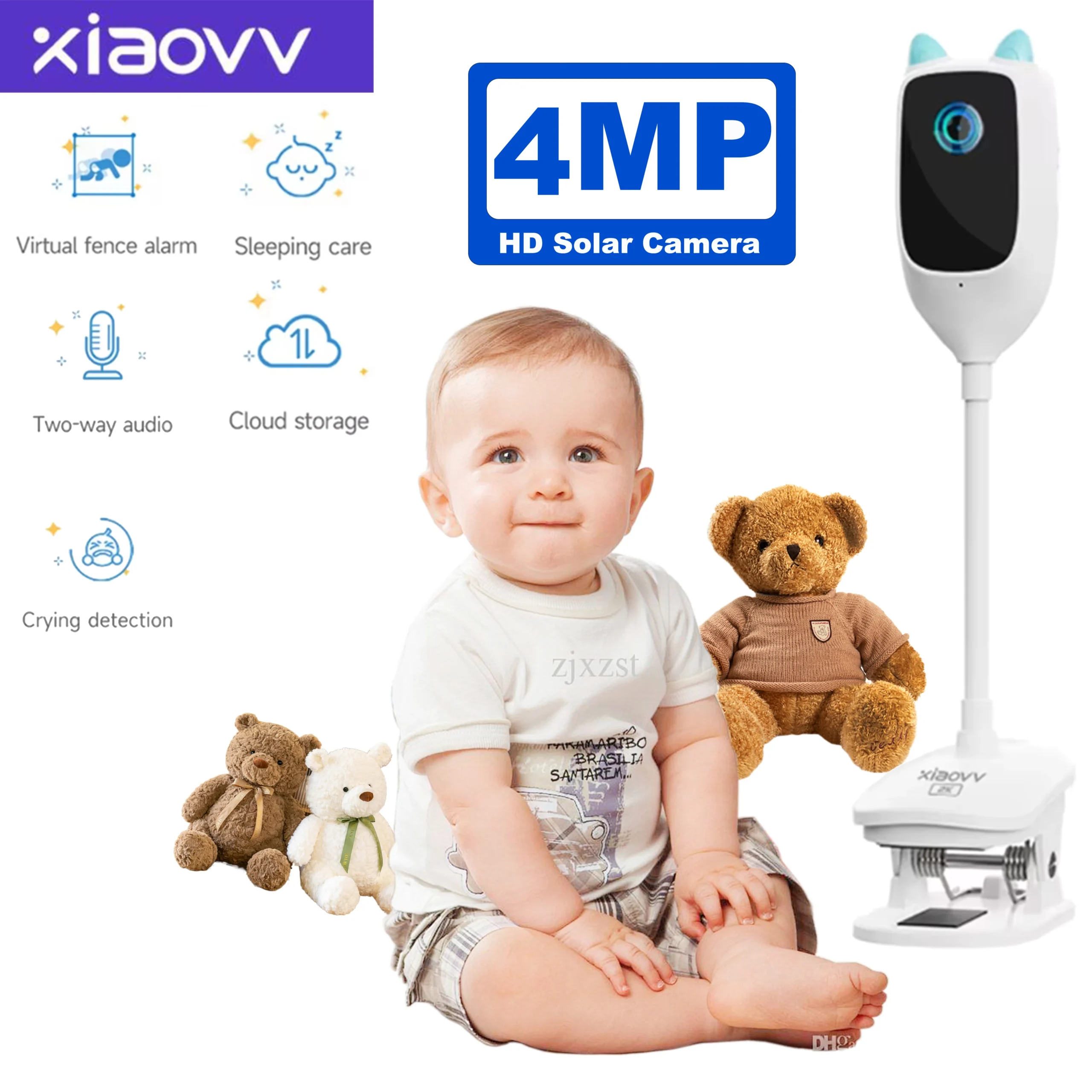WiFi indoor high-definition crying detection baby monitor full-color night vision