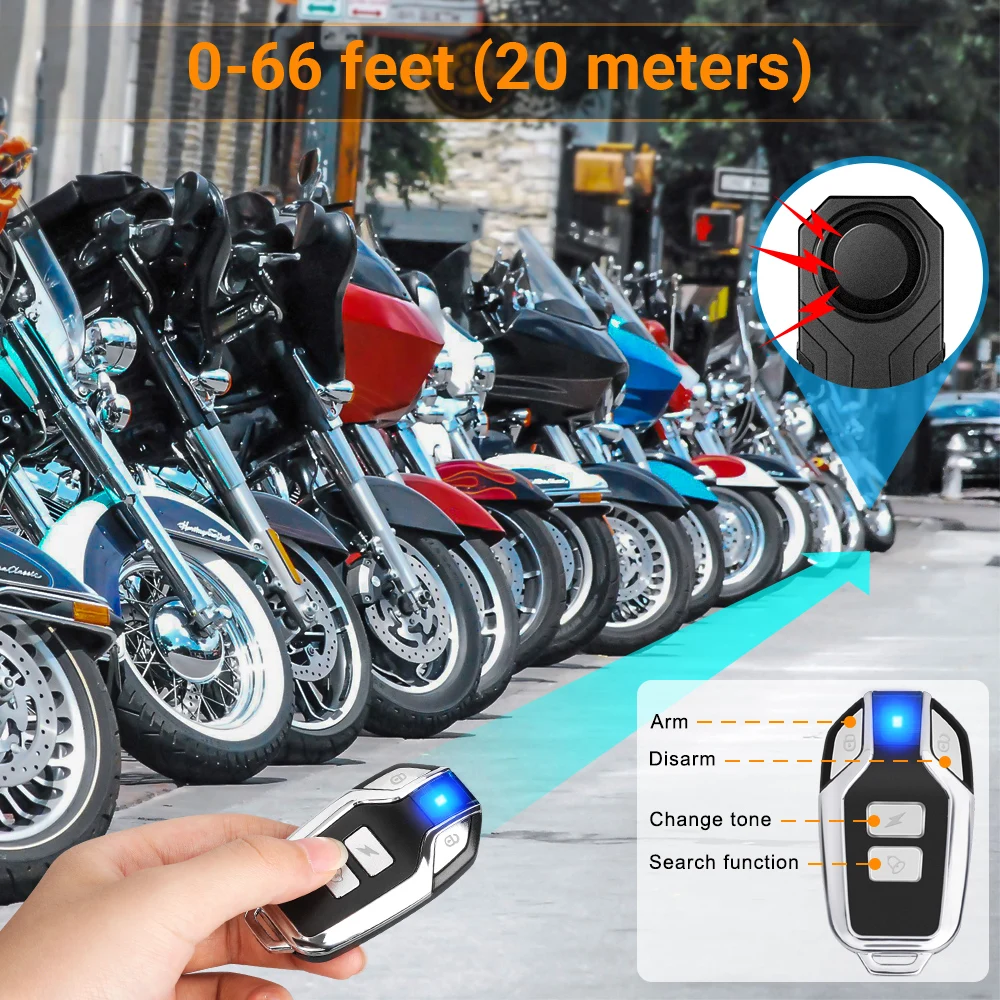 Gadpow Motorcycle Bike Wireless Remote Control Alarm Vibration Sensor 113dB Loud Waterproof Security Alarm - Image 3