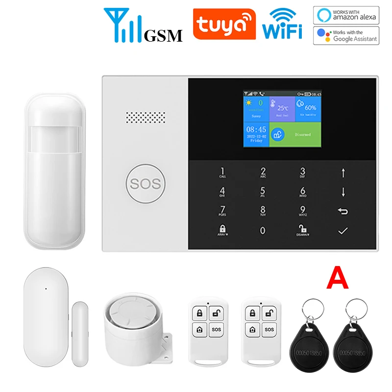 WIFI GSM Alarm System Tuya Smart Life APP Home Smart Security Protection Wireless Security Alarm House System with ALexa - Image 15