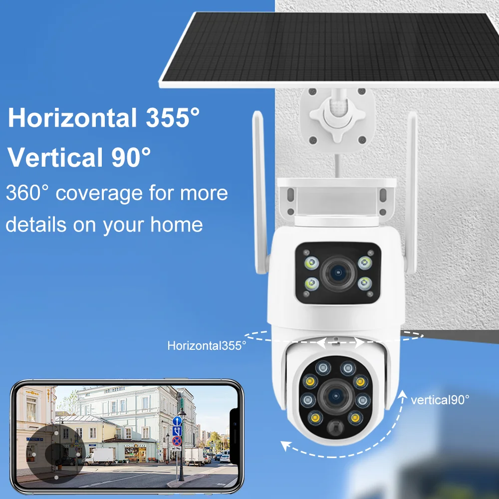 Tuya Solar WiFi Outdoor Waterproof Cam PIR Auto Tracking 4K 8MP Dual Len PTZ Smart Camera Security Network Monitor Cam - Image 6