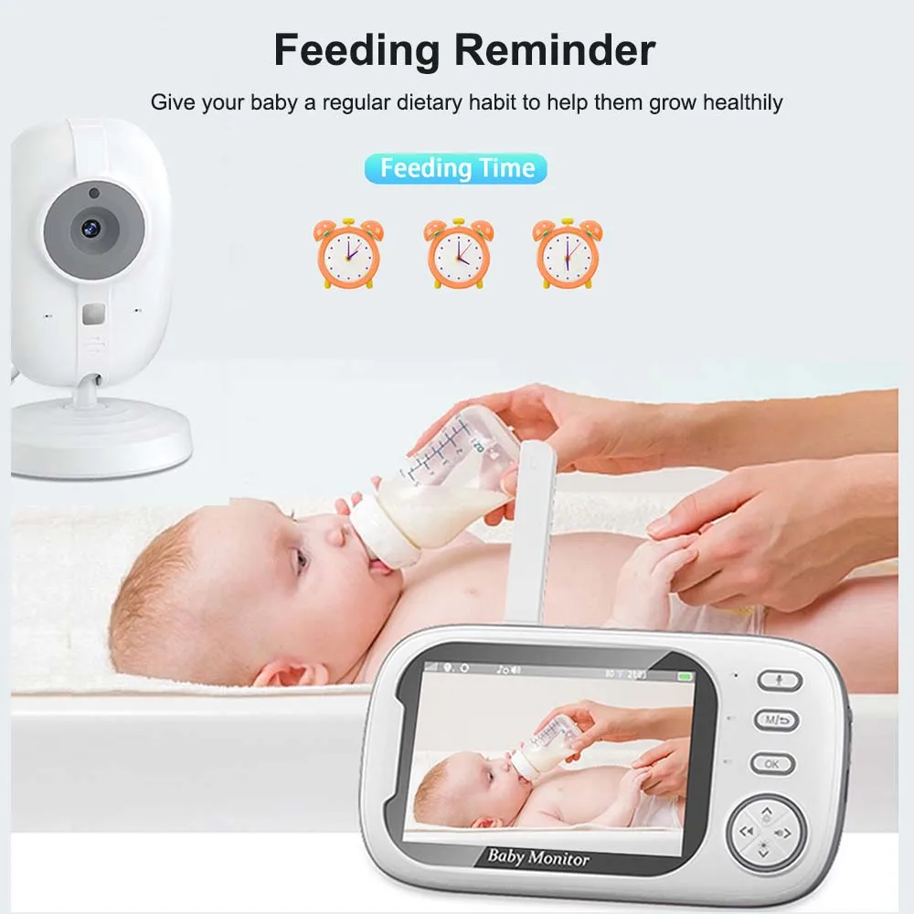 3.5'' Video Baby Monitor 2.4G Mother Kids Two-way Audio Night Vision Video Surveillance Cameras With Temperature display Screen - Image 2