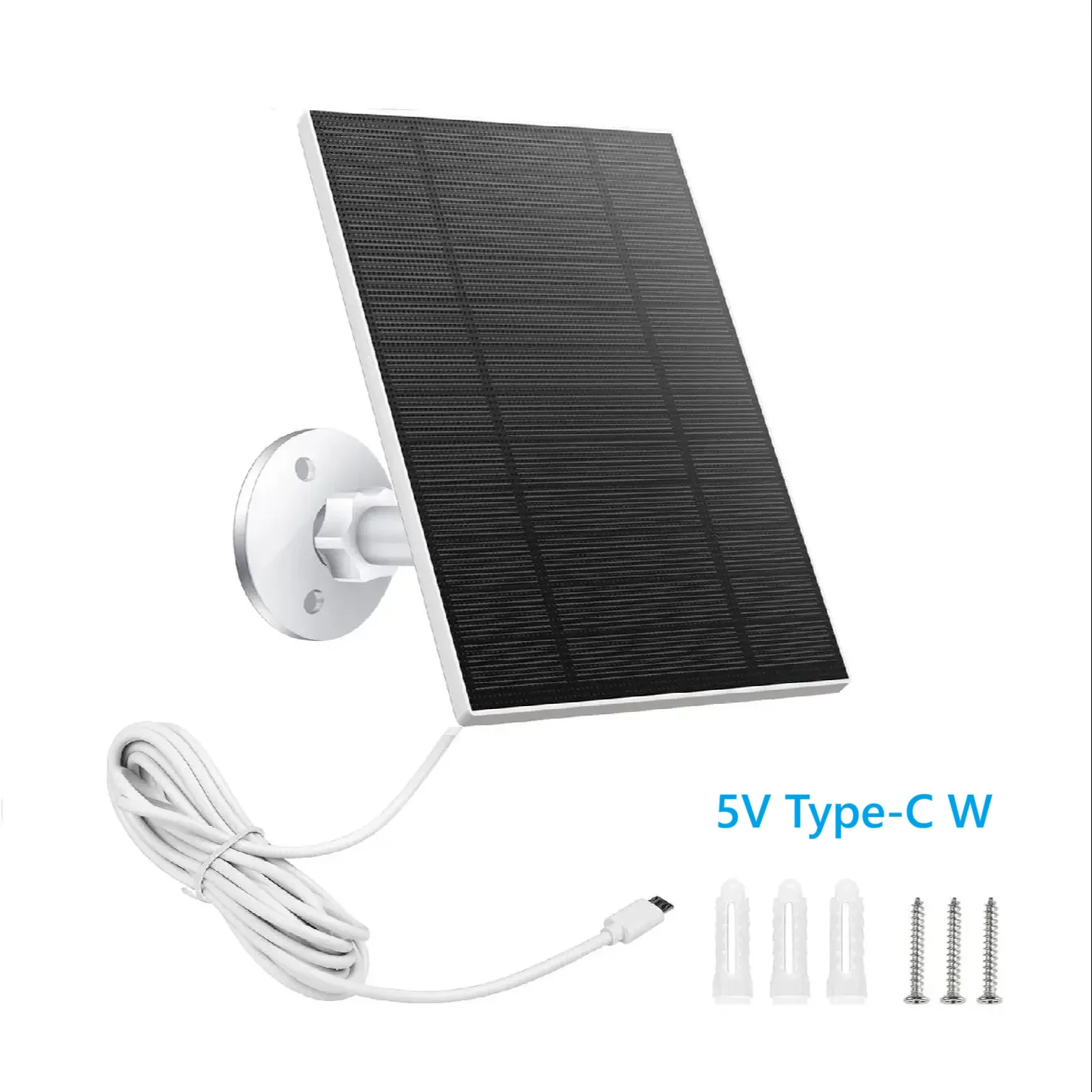 10W 5V Solar Battery Charger For Security Camera Portable Solar Power Panel With Micro USB Type-C Output Solar Panel Charger Kit - Image 9