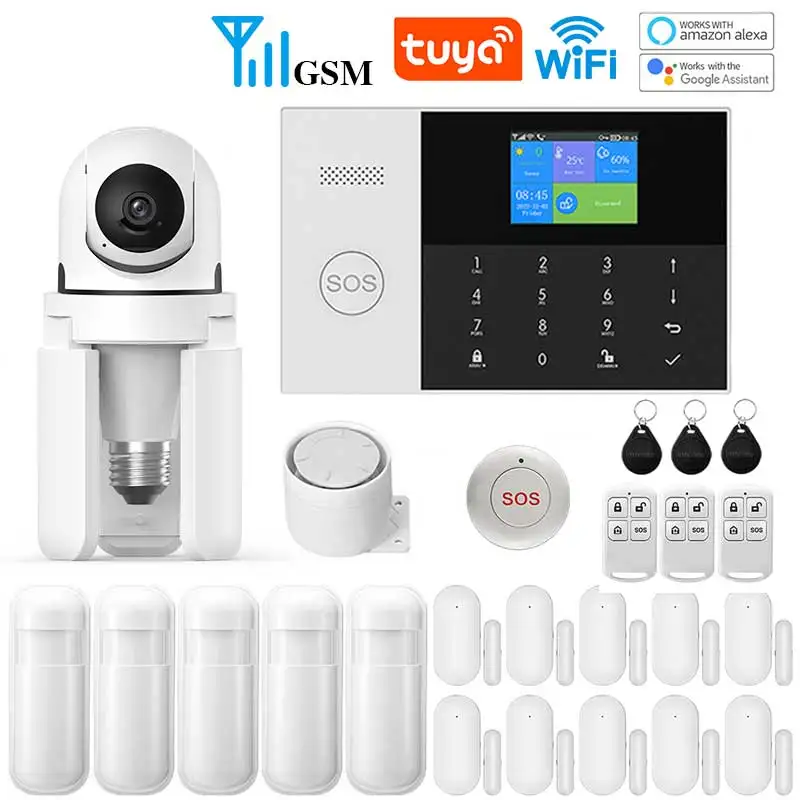 WIFI GSM Alarm System Tuya Smart Life APP Home Smart Security Protection Wireless Security Alarm House System with ALexa - Image 12