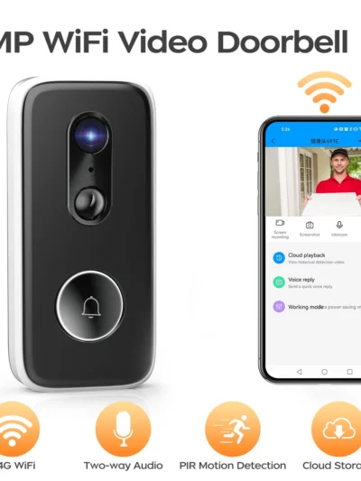 JOOAN 2K Intelligent WiFi Doorbell With Camera Smart Home WiFi Video Doorbell Outdoor Battery Powered Security Video Intercom