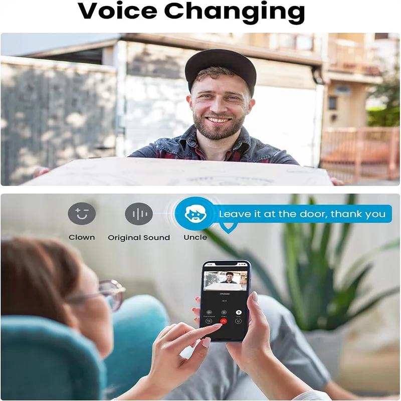 ieGeek Video Doorbell Wireless with Chime 2K HD Doorbell Camera, Smart Home Security Door Bell Voice Message and Changer - Image 3