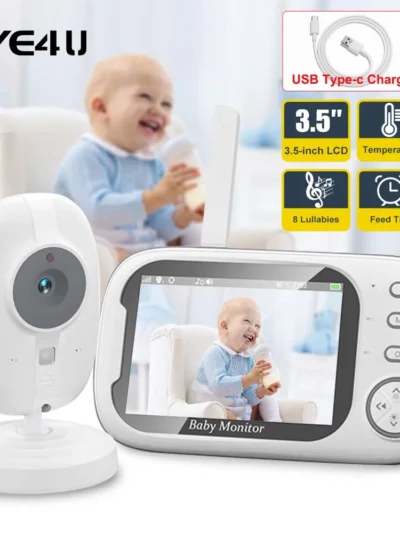 New 3.5'' Video Baby Monitor Night Vision Security Cam 2.4G Mother Kid 2 Way Audio Talk Video Surveillance Cam With Temperature