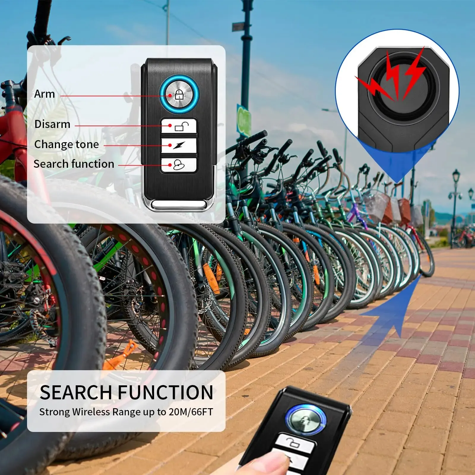 113dB Anti-Theft Bicycle Motorcycle Alarm Wireless Security Vibration Sensor Waterproof Electric Bike Alarm with Remote Control - Image 6
