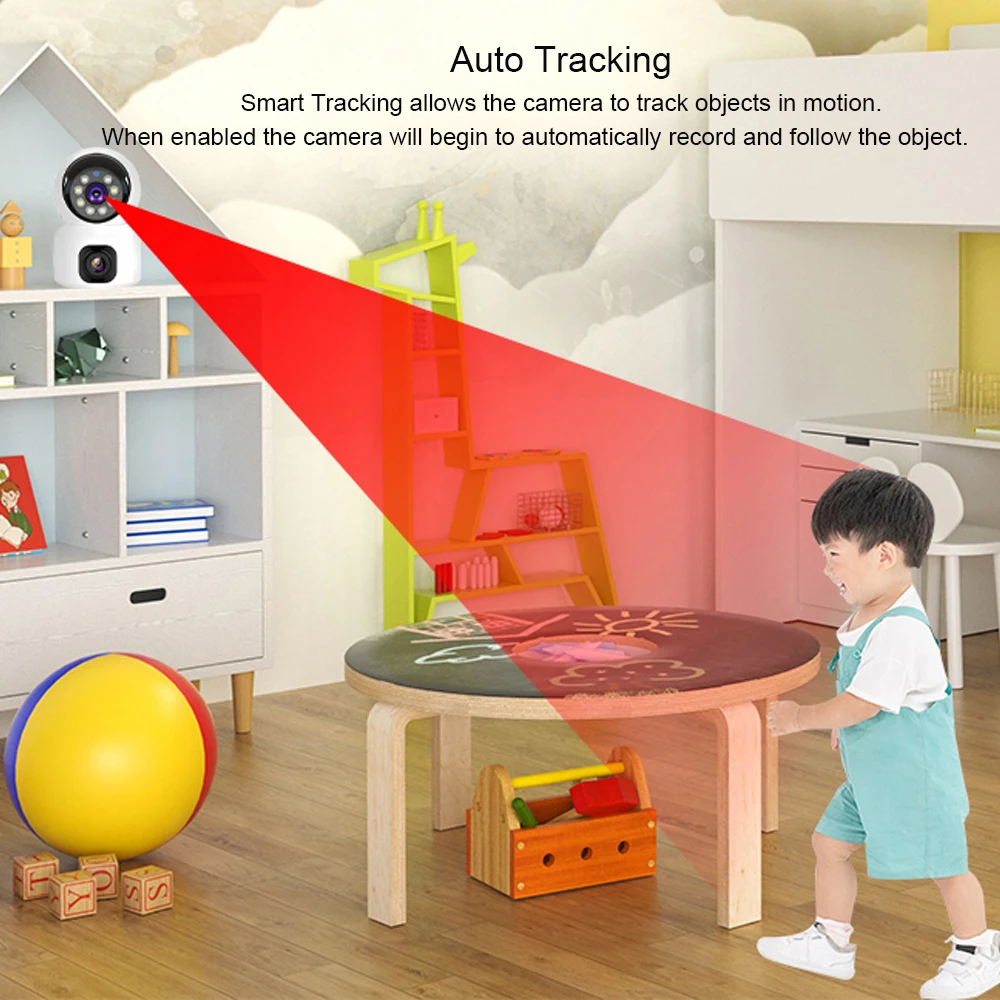 4G SIM IP Camera Wireless Dual Lens Night Vision Indoor Baby Monitor Human Detect Two Way Video Camara CCTV Security Protection - Image 2